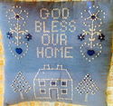 Vintage 1983 God Bless Our Home Country Blue Candl