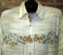 Mens XL Beach Scene Border Print Short Sleeve Rayo