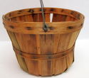 Vintage Clothespin Wood Basket w/Wire Hanger & 60 