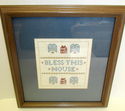 Vintage Handmade Cross Stitch Sampler "Bless This 