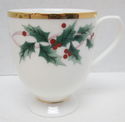 Set of 4 Mikasa Ribbon Holly Footed Bone China Mug