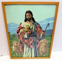 Vintage Framed Jesus the Good Shepard Painting 17x