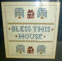 Vintage Handmade Cross Stitch Sampler "Bless This 