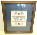 Vintage Handmade Cross Stitch Sampler "Bless This 