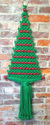 Vintage Handmade Macrame Hanging Christmas Tree w/