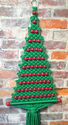 Vintage Handmade Macrame Hanging Christmas Tree w/