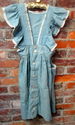 Vintage Handmade Girl's Blue Fabric Pinafore Smock