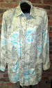 100% Silk Shirt Sz 12 Belted Diane Gilman Button U