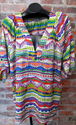 Womens Sz 2XL Multi-Colored Shirt/Top w3 Button V-