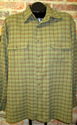 Mens Caribbean Joe Shirt Sz L Green Plaid Long Sle