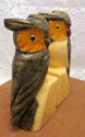 Vintage Owl Bookends Sculptured Marble Collectible