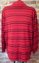 Womens Sz 3X Red/Black Striped Long Sleeve Knit Sw