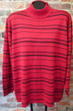 Womens Sz 3X Red/Black Striped Long Sleeve Knit Sw