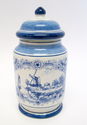 Dutch Hand Painted Blue Delft Holland Covered Jar/