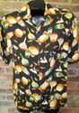 Mens Sz M Black Rayon Hawaiian Shirt by Paradise G