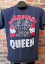 Vintage Retro Rock Band Queen Champions Blue Cotto