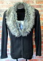 Womens Black V-Neck Cardigan Sweater Sz S Removabl