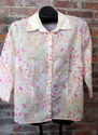 CJ Banks Sz 1X Womens Button Front Floral Print Sh