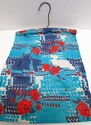 Vintage Clothespin Bag Retro Blue Red Floral Fabri