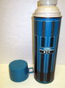 Vintage 1971 Blue Metal Glass Lined Thermos Vacuum