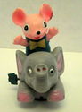 Rare Elephant w/Mouse & Dinosaur w/Frog Wind Up Ma