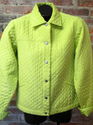 Coldwater Creek Green Silk Quilted Light Jacket Sz