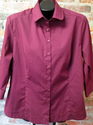 Riders by Lee Womens Maroon Button Front Shirt Sz 