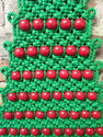 Vintage Handmade Macrame Hanging Christmas Tree w/