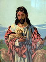 Vintage Framed Jesus the Good Shepard Painting 17x