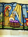 Christmas Needlepoint Completed Nativity 1977 Holy