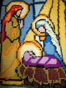 Christmas Needlepoint Completed Nativity 1977 Holy