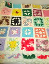 Vintage Handmade Crocheted Multi-Colored Granny Sq