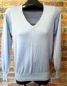 Classic Ann Taylor V-Neck Light Blue Wool Blend Sw