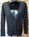 Womens Black V-Neck Cardigan Sweater Sz S Removabl