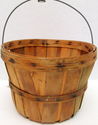 Vintage Clothespin Wood Basket w/Wire Hanger & 60 