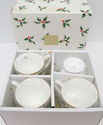 Set of 4 Mikasa Ribbon Holly Footed Bone China Mug