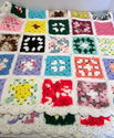 Vintage Handmade Crocheted Multi-Colored Granny Sq