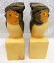 Vintage Owl Bookends Sculptured Marble Collectible