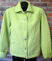 Womens Coldwater Creek Lime Green Silk Jacket Sz M