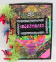 Mixed Media Fabric Art Collage Book "Imagine" Embe