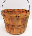 Vintage Clothespin Wood Basket w/Wire Hanger & 60 