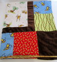 Baby Monkey Patchwork Textured Lovey Blanket w/Ban