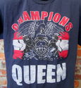 Vintage Retro Rock Band Queen Champions Blue Cotto