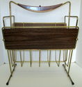 Vintage Mid Century Modern Magazine Rack Wire Meta