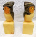 Vintage Owl Bookends Sculptured Marble Collectible