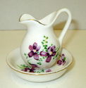 Vintage Bone China Miniature Pitcher and Bowl Set 