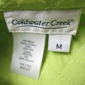 Coldwater Creek Green Silk Quilted Light Jacket Sz