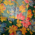 Vintage Cotton Fabric 35" Wide Leaf Pattern Sun Fa