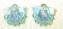 Vintage 50s 60s Aqua Blue Shell Beaded Cluster Cli