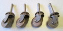 4 Vintage Metal Wheel Furniture Casters with Ball 